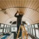 Installing a Pine Tongue and Groove Ceiling On Our skoolie