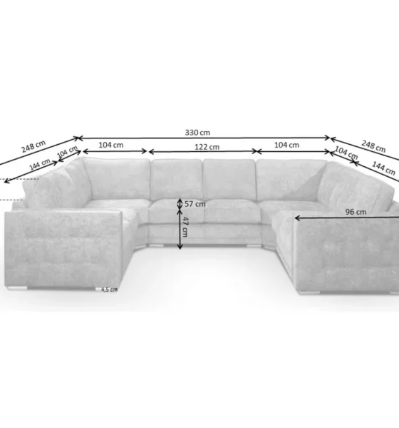 U Shape Sofa with Full