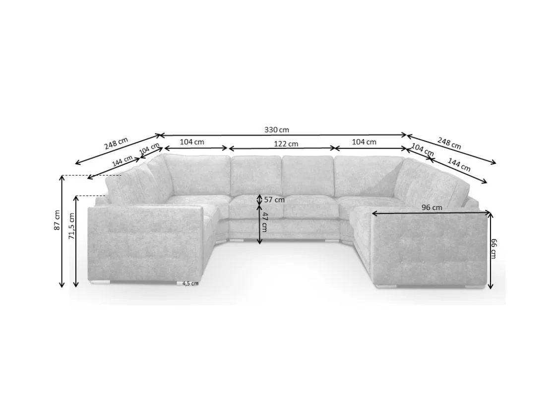 U Shape Sofa with Full
