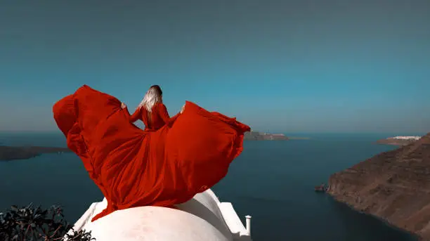 Santorini Greece Flying Dress Photoshoot – Turn Your Dream into Reality