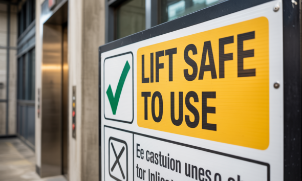 This Sign shows When a Lift is Safe to Use