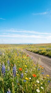 Wildflower Meadow Open Road Travel Aesthetic